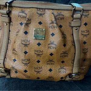 MCM Congac Logo Shoulder Bag